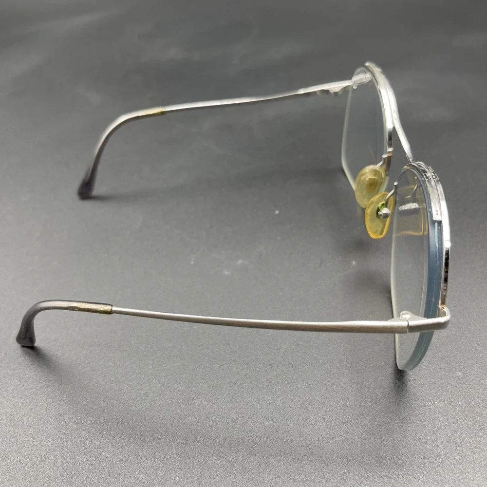 Vintage Tania Flair Optics Eyeglasses Frame Metal Silver Tone Japan RGP 135